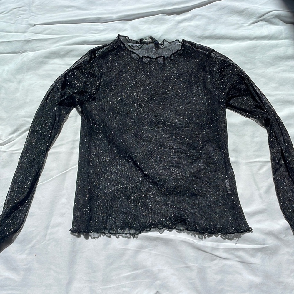 Brandy Melville sheer sparkly top